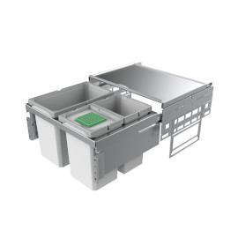 Müllsysteme Cox Base 360 S/600-3, mit Biodeckel, hellgrau